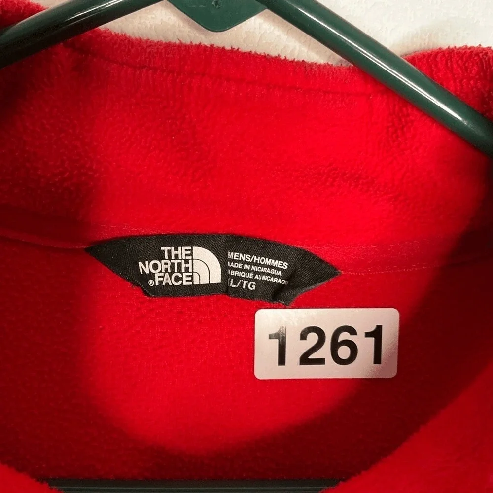 The North Face Red Chest Pocket 1/2 Zip MockNeck Fleece Sweater Men L‎ Nicaragua